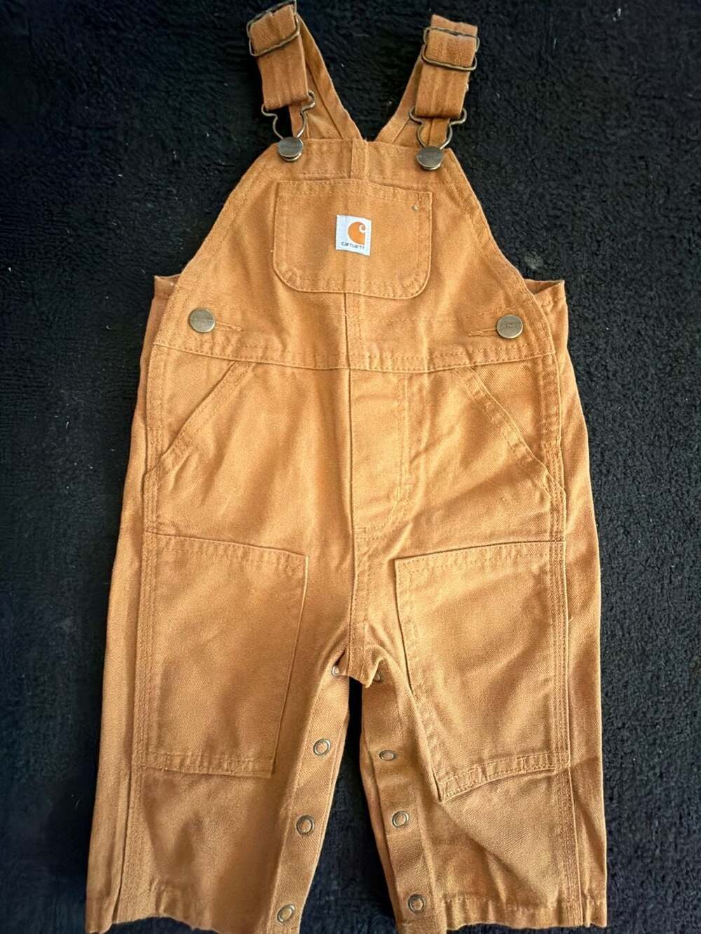 Carhartt Bib Overalls Size 6M Brown Canvas Infant